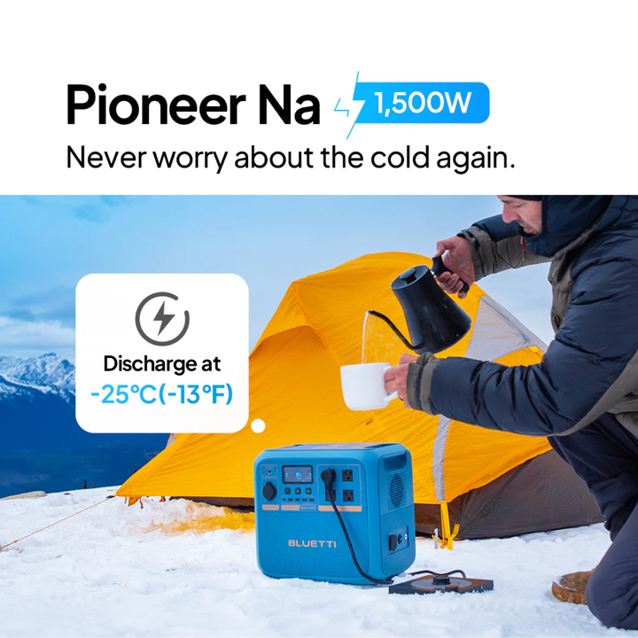 Bluetti Pioneer Na 1500W Cold-Proof Sodium Portable Power Station 900Wh - POWER FIT SHOP — Powering Preparedness, Health &amp; Home