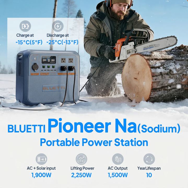 Bluetti Pioneer Na 1500W Cold-Proof Sodium Portable Power Station 900Wh - POWER FIT SHOP — Powering Preparedness, Health &amp; Home