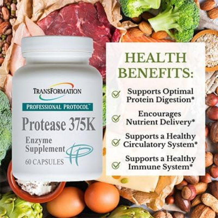 Transformation Protease 375K High Potency Enzyme Support 120 Capsules
