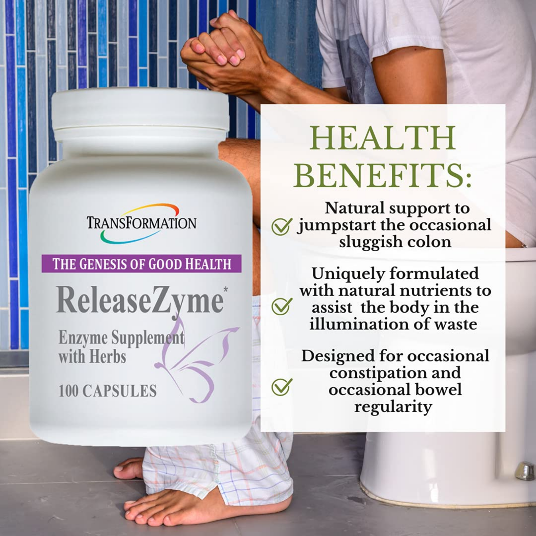 Transformation Enzymes ReleaseZyme Enzyme Supplement with Herbs 100 Capsules