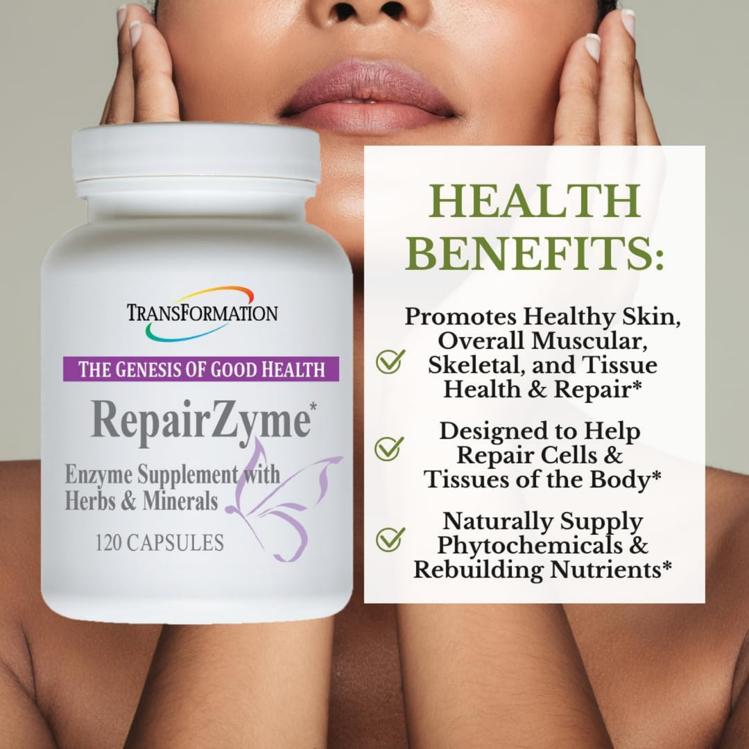 Transformation Enzymes RepairZyme Digestive &amp; Wellness Support 120 Capsules