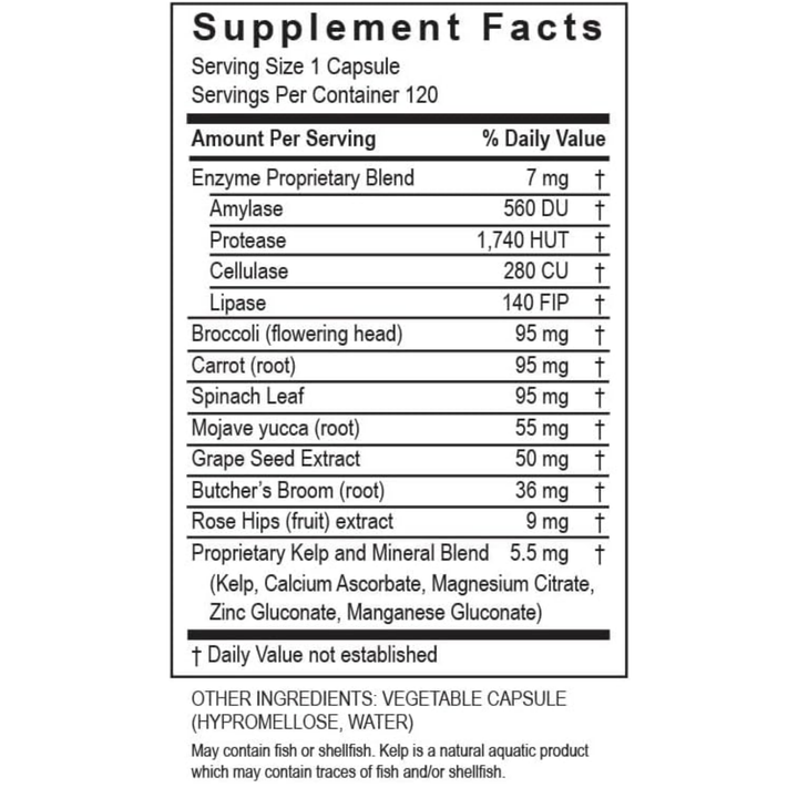 Transformation Enzymes RepairZyme Digestive &amp; Wellness Support 120 Capsules