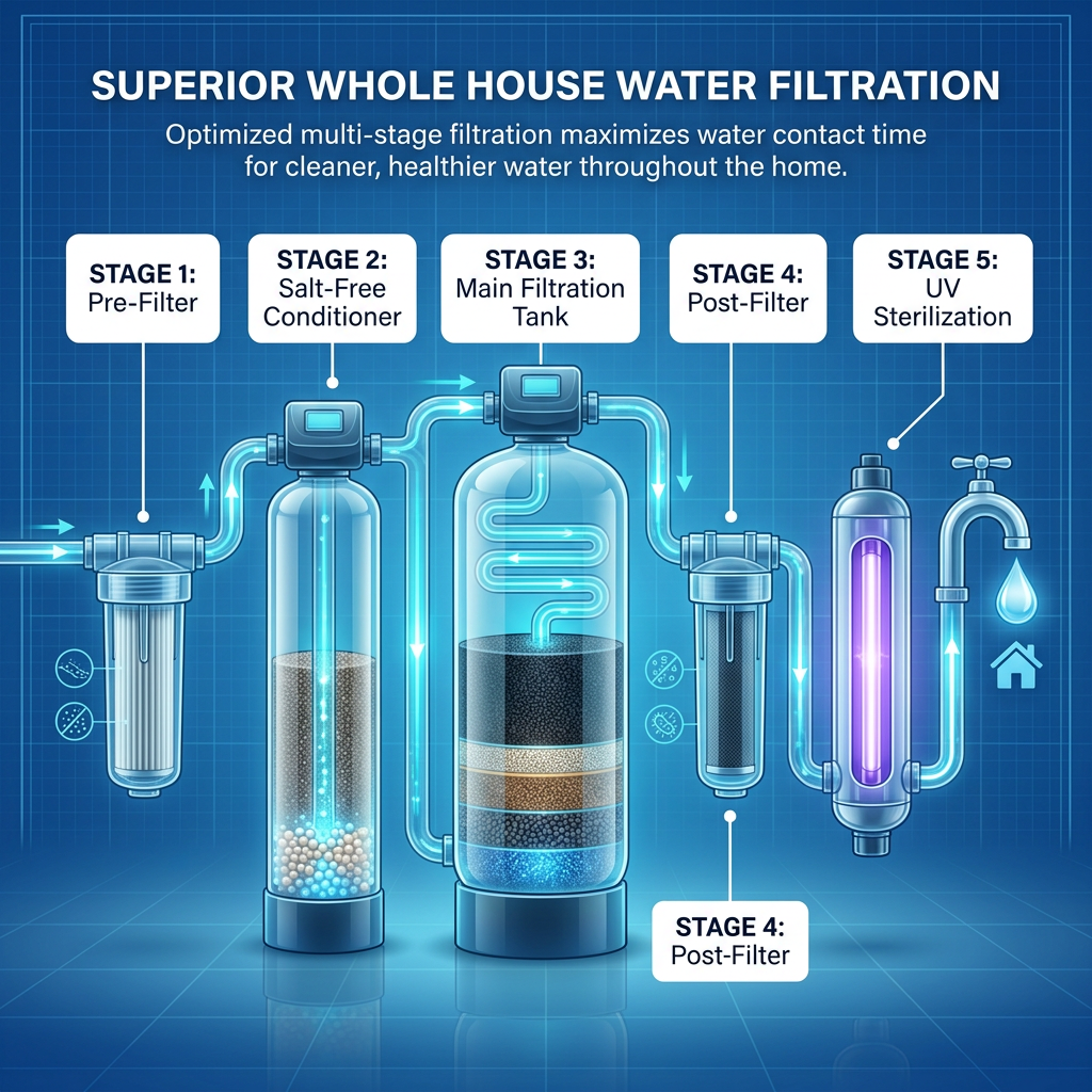 Aquasana Whole House City Water Filtration + Salt-Free Conditioner + UV Light