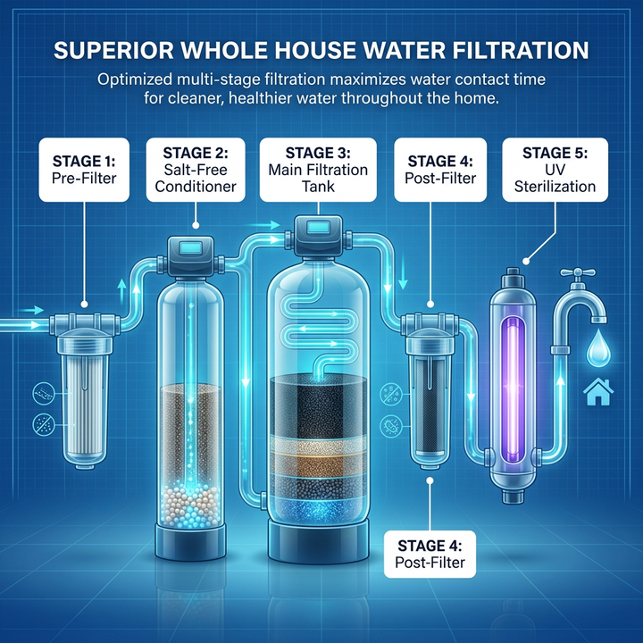 Aquasana Whole House City Water Filtration + Salt-Free Conditioner + UV Light
