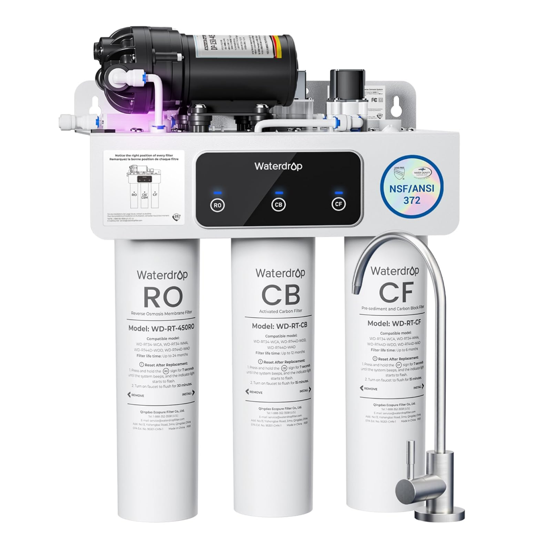 Waterdrop T3-C 450GPD 8-Stage Reverse Osmosis Under Sink Water Filtration System