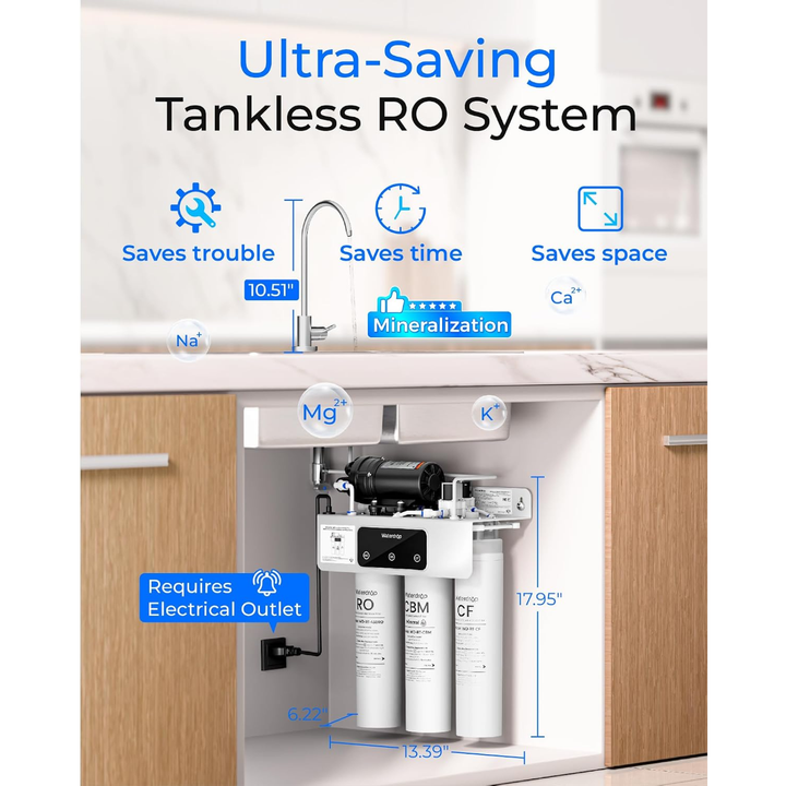 Waterdrop T3-C 450GPD 8-Stage Reverse Osmosis Under Sink Water Filtration System