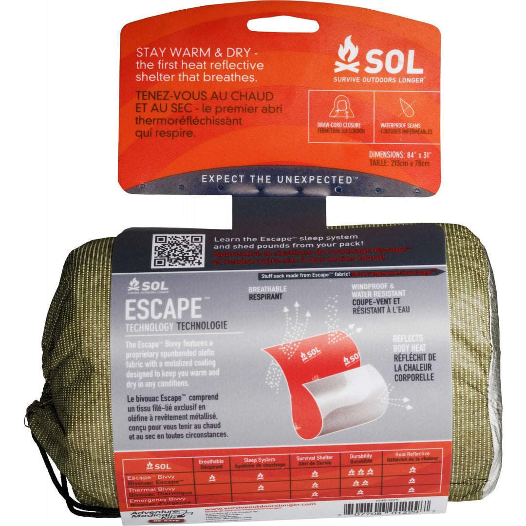 Survive Outdoors Longer Escape Bivvy OD Green Lightweight Emergency Shelter