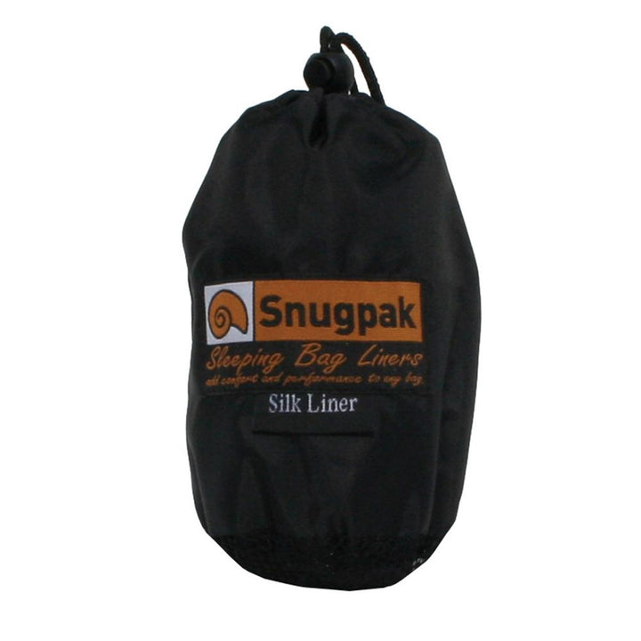 Chattanooga Snugpak Thermalon Silk Mix sleeping bag liner in black, lightweight and soft for added warmth and comfort.