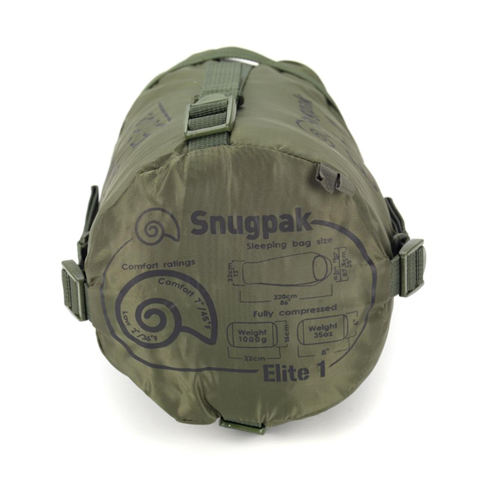 Chattanooga Snugpak Softie Elite 1 black lightweight sleeping bag, compact and insulated for outdoor camping and sleep comfort.