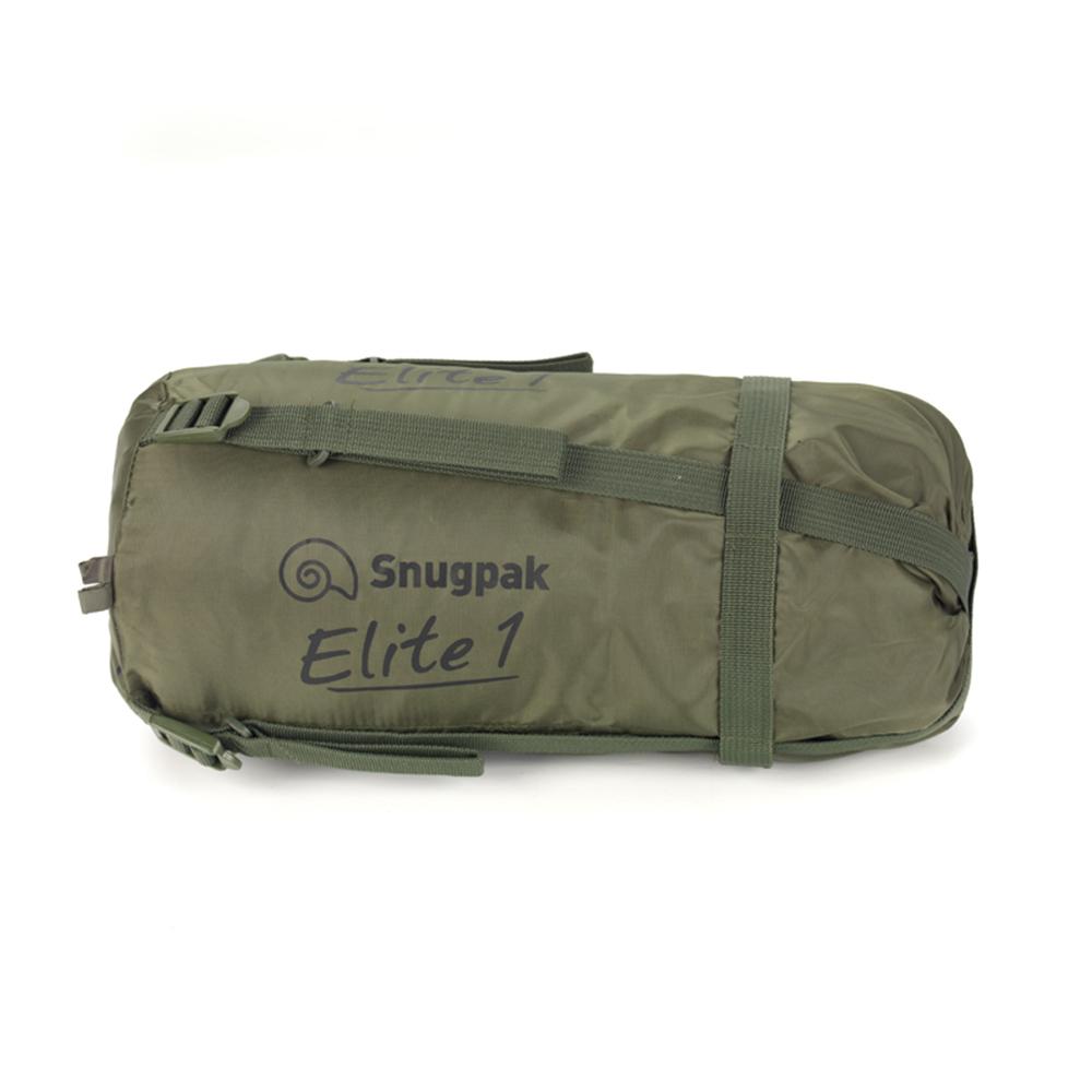 Chattanooga Snugpak Softie Elite 1 black lightweight sleeping bag laid out for camping or outdoor use.