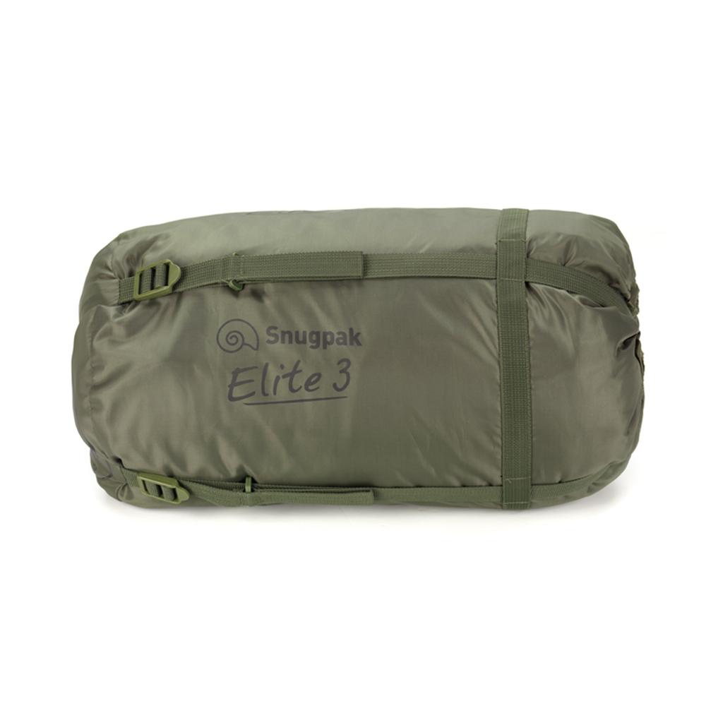 Chattanooga Snugpak Softie Elite 3 black lightweight camping sleeping bag with insulation and compact design.