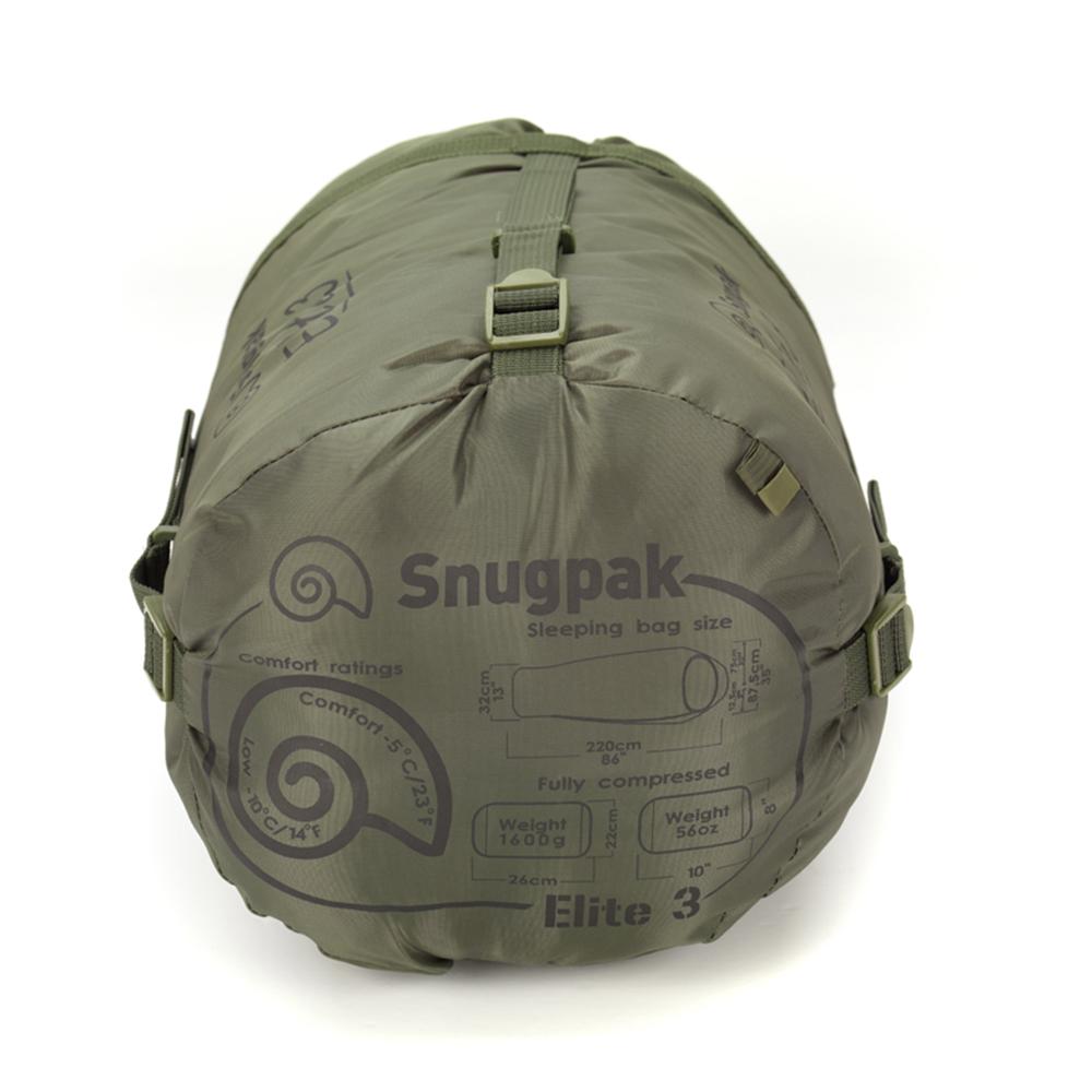 Chattanooga Snugpak Softie Elite 3 Coyote sleeping bag with expandable panel, insulated for camping and outdoor sleeping comfort