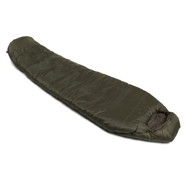 Olive green Snugpak Basecamp Ops Sleeper Extreme camping sleeping bag by Chattanooga, designed for warmth and outdoor adventures.