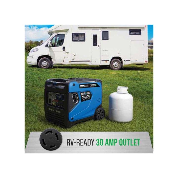DuroMax XP7000iH 7000 Watt Dual Fuel Portable Inverter Generator Quiet - POWER FIT SHOP — Powering Preparedness, Health &amp; Home