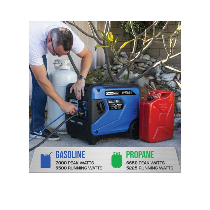DuroMax XP7000iH 7000 Watt Dual Fuel Portable Inverter Generator Quiet - POWER FIT SHOP — Powering Preparedness, Health &amp; Home