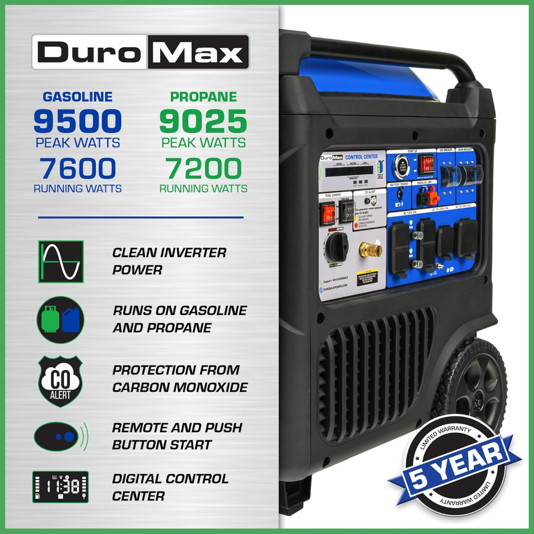 DuroMax XP13000EH 13000 Watt Dual Fuel Portable Emergency Home Backup Generator - POWER FIT SHOP — Powering Preparedness, Health &amp; Home
