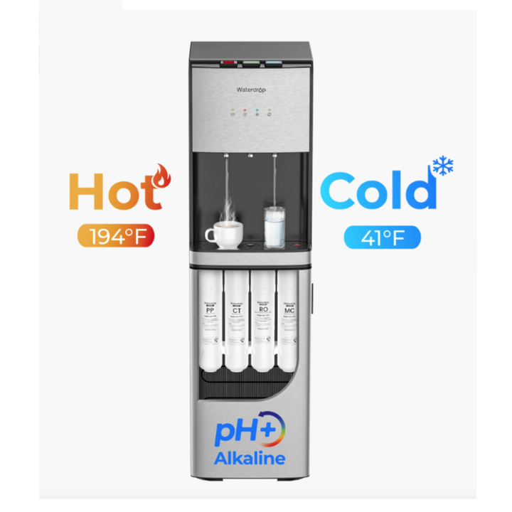 Waterdrop Y1CH Mineral Enhanced RO Bottleless Water Cooler Silver BPA-Free