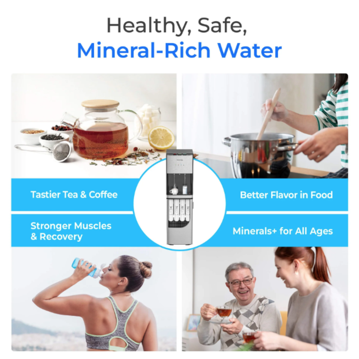 Waterdrop Y1CH Mineral Enhanced RO Bottleless Water Cooler Silver BPA-Free