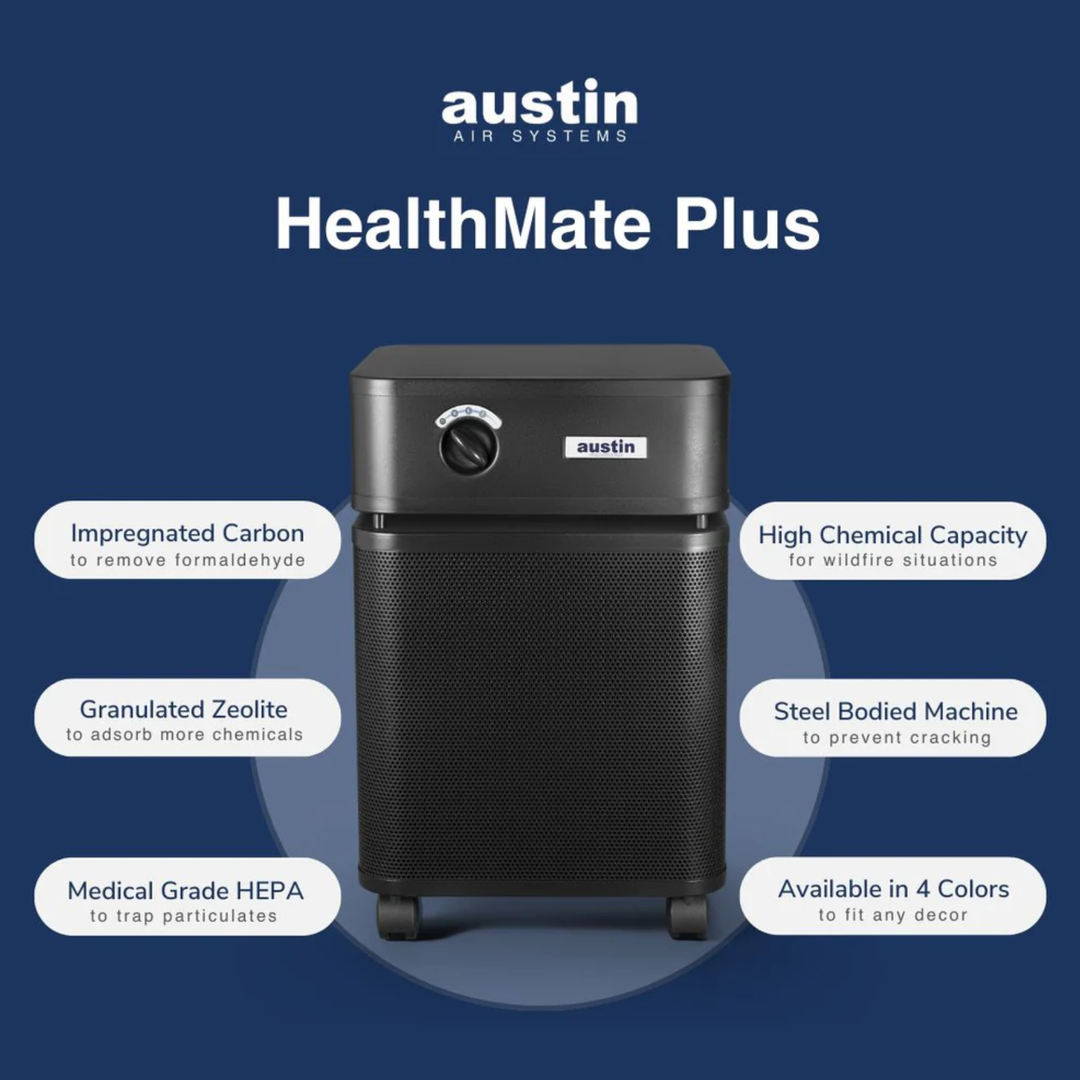 Austin Air HealthMate Plus Standard 220V Air Purifier For Home HM450 White