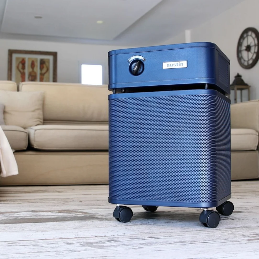 Austin Air HealthMate Plus Standard 220V Home Air Purifier HM450 Midnight Blue