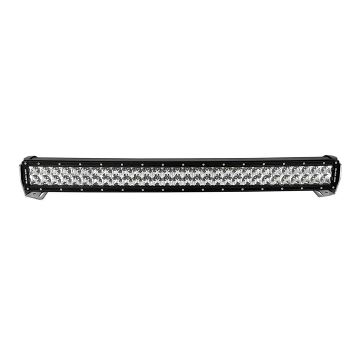 Black Oak 30-inch LED light bar with curved double-row optics, black housing, 5W LED combo for off-road or automotive lighting.