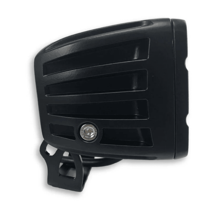 Black Oak LED 2-inch marine pod light with black housing, 10W Cree spotlight optics, ideal for boat or marine lighting.
