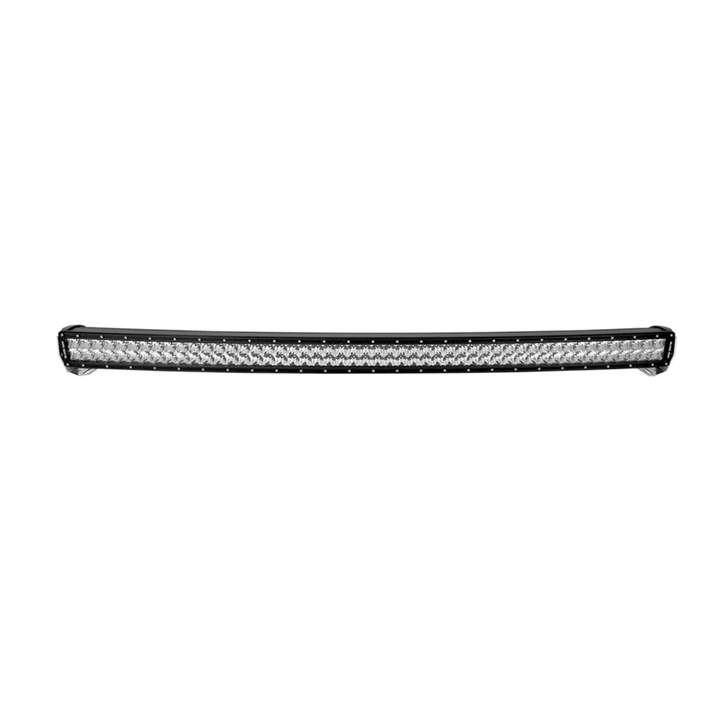Black Oak LED 40-inch curved double row light bar with optic combo, black housing, 5W LED lights, suitable for off-road or automotive use.