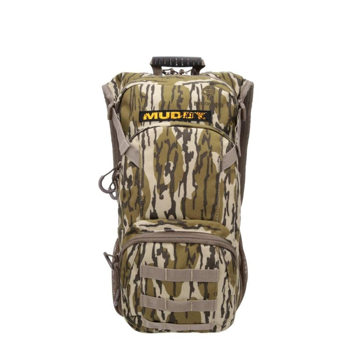 Chattanooga Muddy Outdoors Pro Series 1300 backpack in Mossy Oak Bottomland camo, lightweight, durable hunting backpack with multiple compartments.