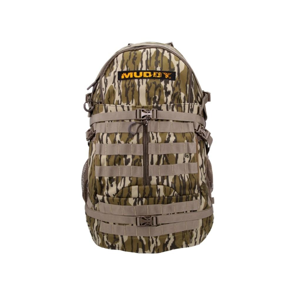 Chattanooga Muddy Outdoors Pro Series 1300 Mossy Oak Bottomland backpack showing lightweight gear and durable design for outdoor use.