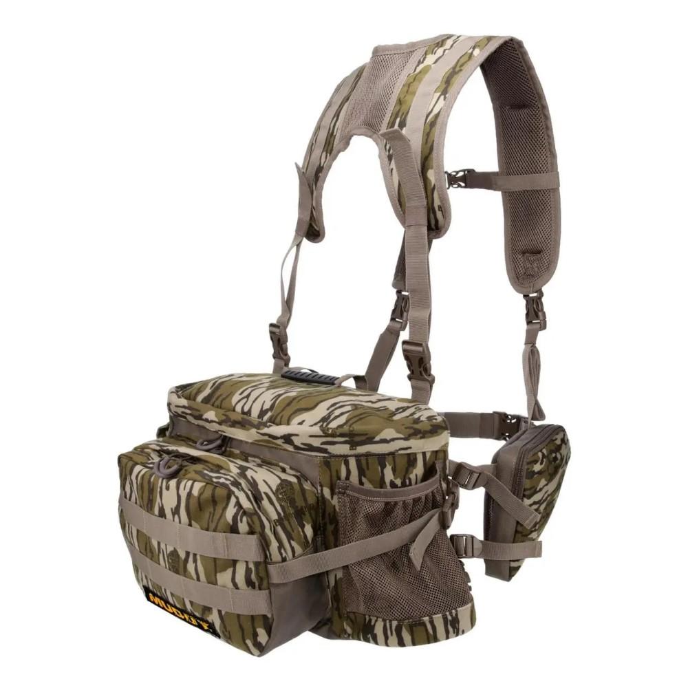 Chattanooga Muddy Outdoors Pro Series Lumbar 500 Pack in Mossy Oak Bottomland with adjustable straps, designed for outdoor gear storage.