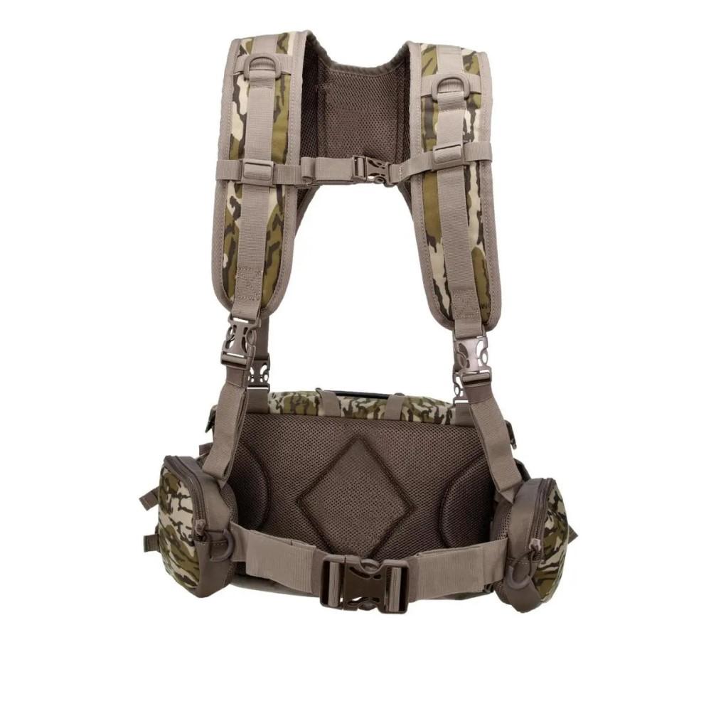 Chattanooga Muddy Outdoors Pro Series Lumbar 500 Pack in Mossy Oak Bottomland with adjustable straps and gear compartments.
