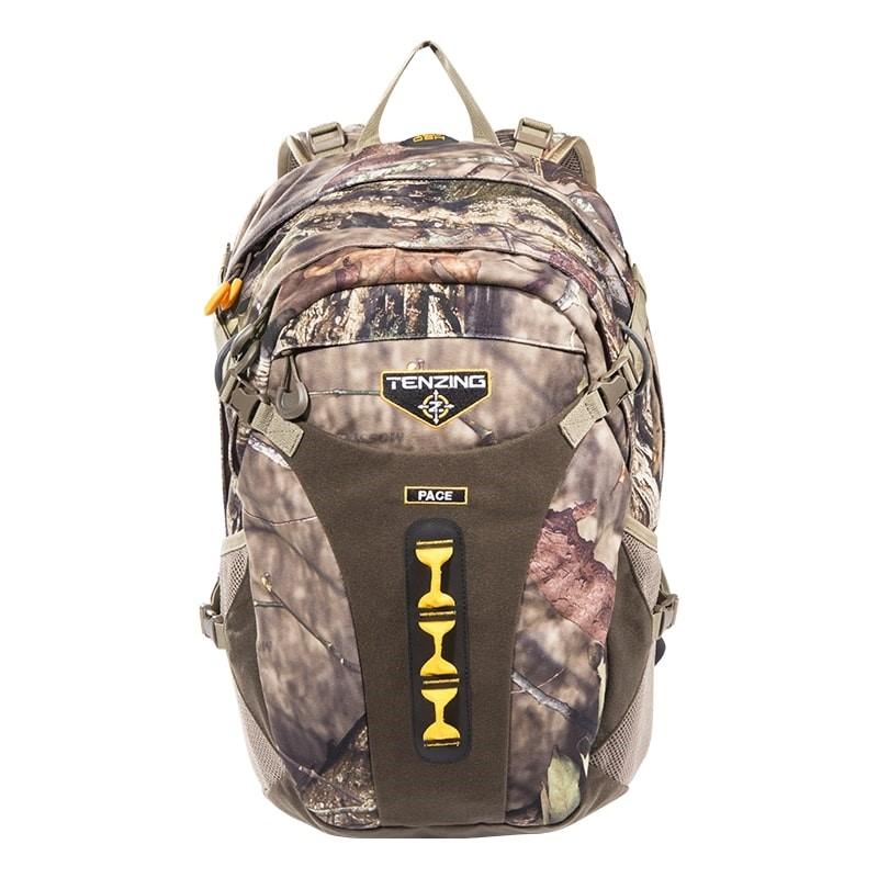 Chattanooga Tenzing Pace Backpack in Mossy Oak Breakup Country Camo with durable, comfortable storage and adjustable straps.