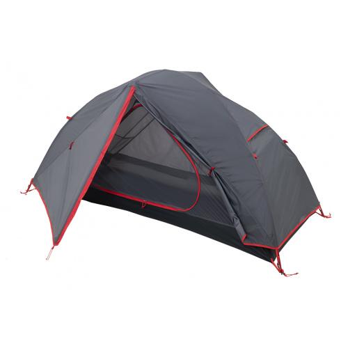 Chattanooga Alps Mountaineering Helix 1-person lightweight backpacking camping tent set up outdoors with rainfly and mesh walls
