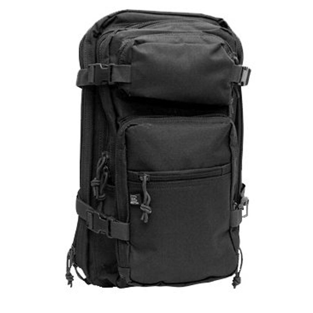 Black Glock backpack by Chattanooga made of durable 600D polyester, compact outdoor travel and work bag with multiple compartments.