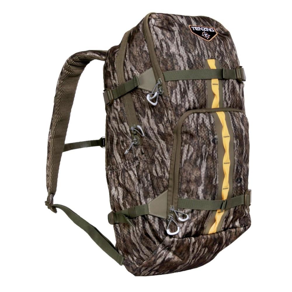 Chattanooga Tenzing 1200 Backpack in Mossy Oak Bottomland camouflage, durable outdoor hiking gear bag with multiple compartments.