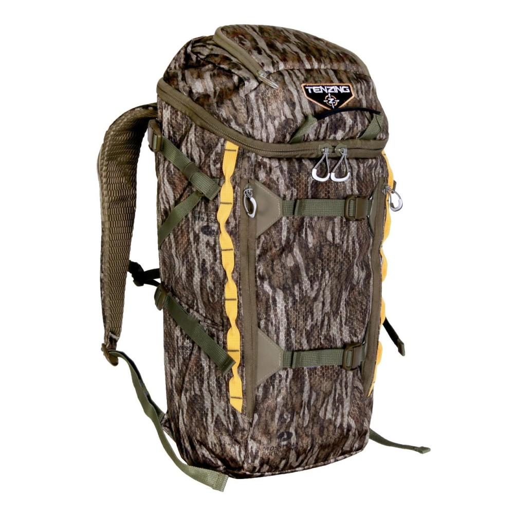 Chattanooga Tenzing TENZING TZW-1500 Whitetail Day Pack in Mossy Oak Bottomlands camouflage with multiple compartments and padded straps.