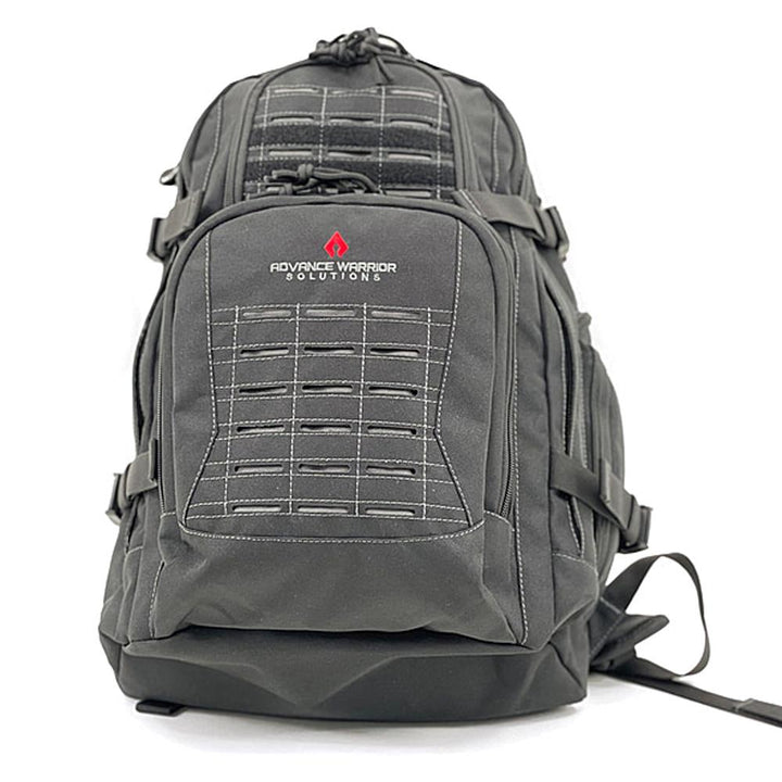 Black Advance Warrior Solutions Spear 3-Day Backpack by Chattanooga, durable outdoor gear bag with multiple compartments.