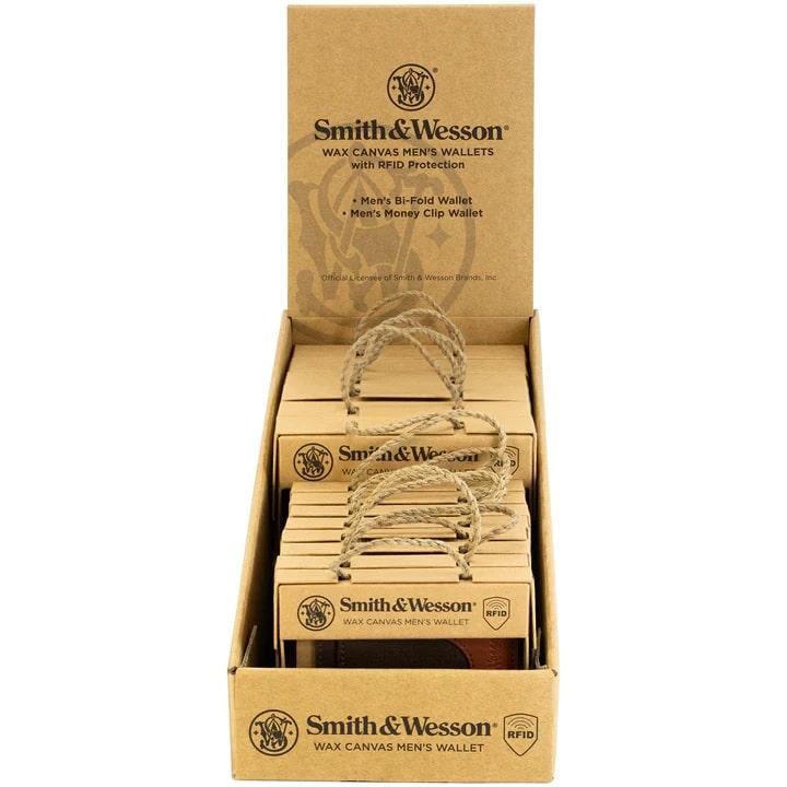 S&W Waxed Canvas Leather Wallets Display Durable Stylish Compact Organizer 12pcs - POWER FIT SHOP — Powering Preparedness, Health & Home