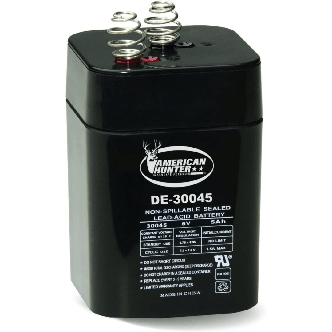 Chattanooga GSM American rechargeable lantern battery 6V 5A with spring top, designed for reliable power and durability.