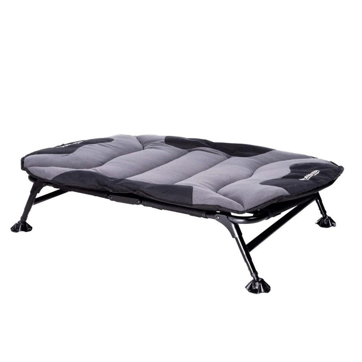 Chattanooga Momarsh Home Cot Elevated Pet Bed in grey, foldable, durable, comfortable raised seat for pets.