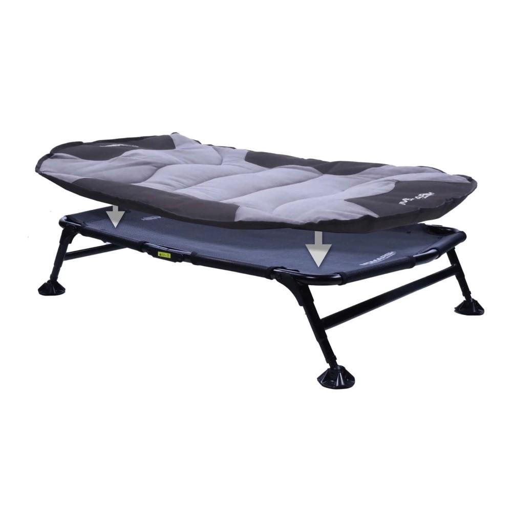 Chattanooga Momarsh Home Cot Elevated Pet Bed in grey, foldable, durable, comfortable, raised design for small pets.