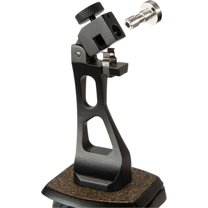 Chattanooga quick release bino tripod adaptor attached to binoculars, durable outdoor gear for secure, easy tripod mounting.