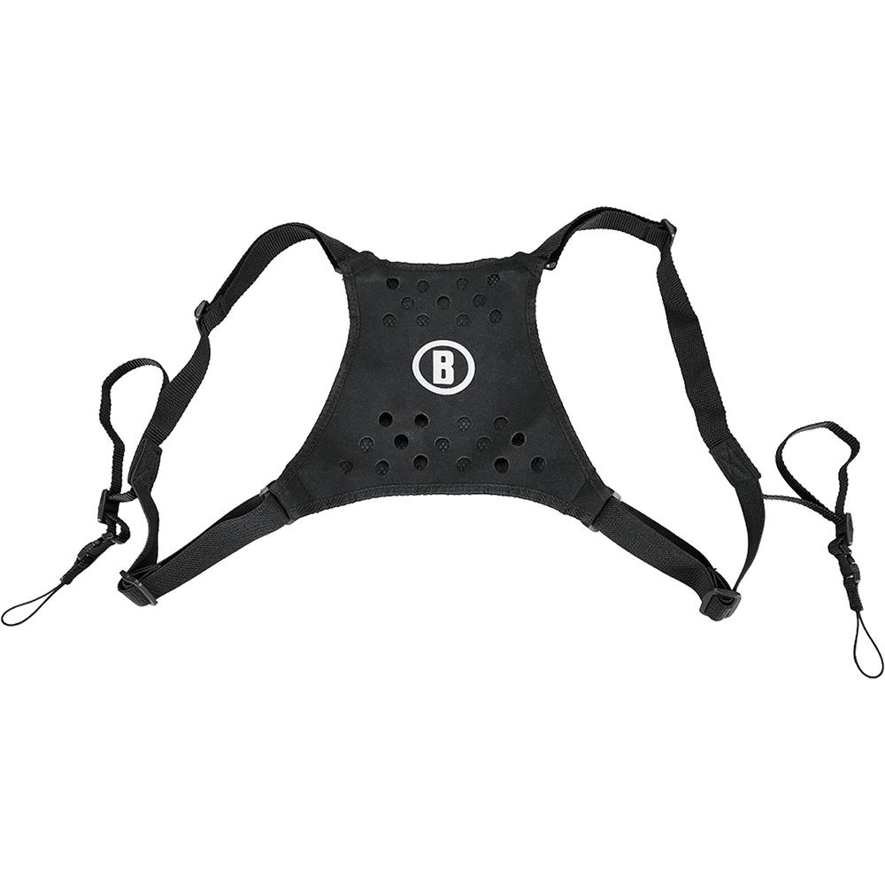 Chattanooga universal bino harness with quick-release buckles, mesh vents, and 5L capacity for outdoor binoculars storage.