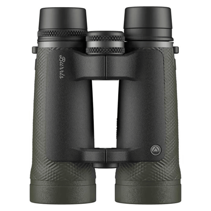 Chattanooga Burris SignatureHD 12x50 binoculars with green finish, 12x magnification, and 13.1 ft close focus for outdoor viewing