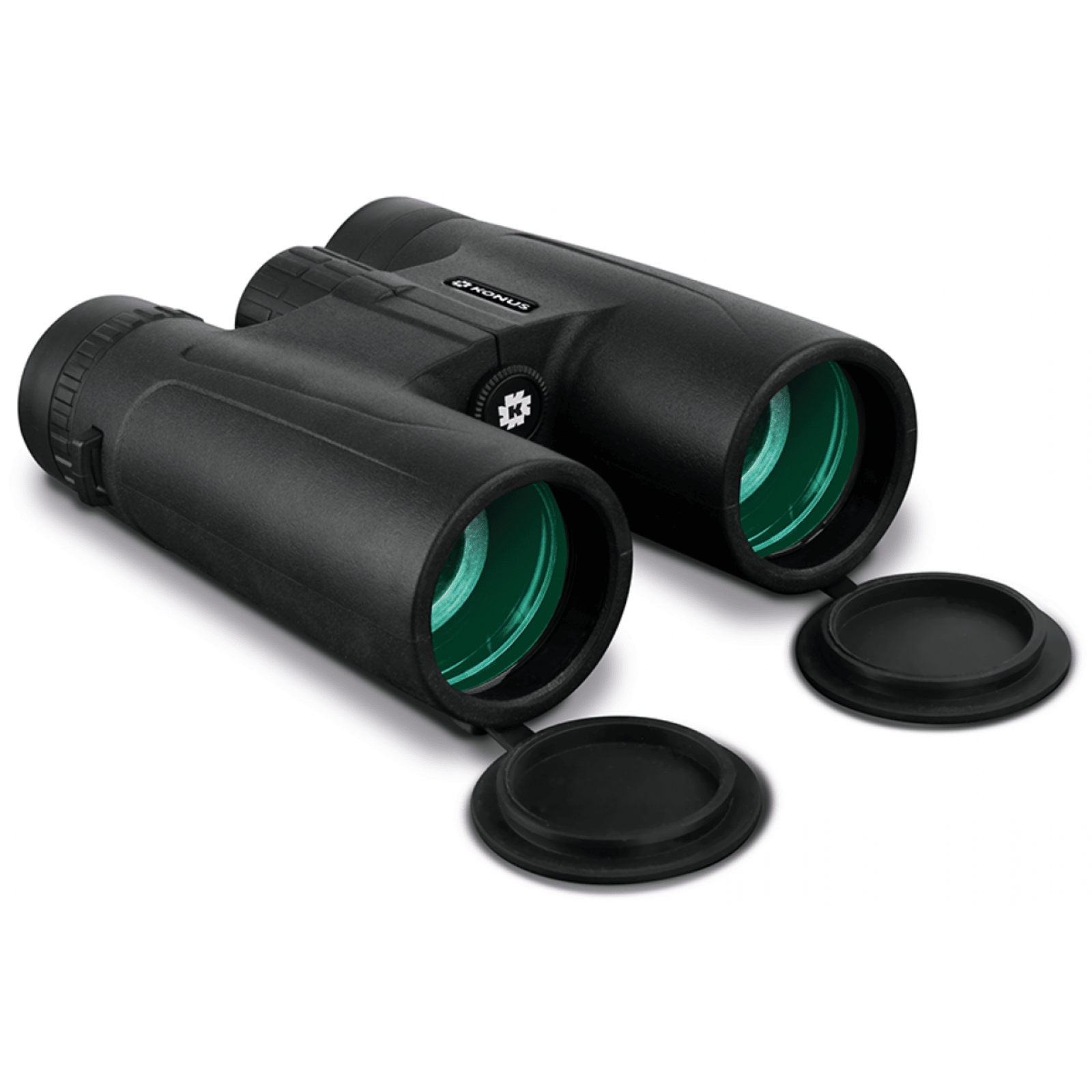 Chattanooga Konus Compact Binocular 10x42mm with black rubber coating, roof prism, fully coated lenses, and ergonomic design.