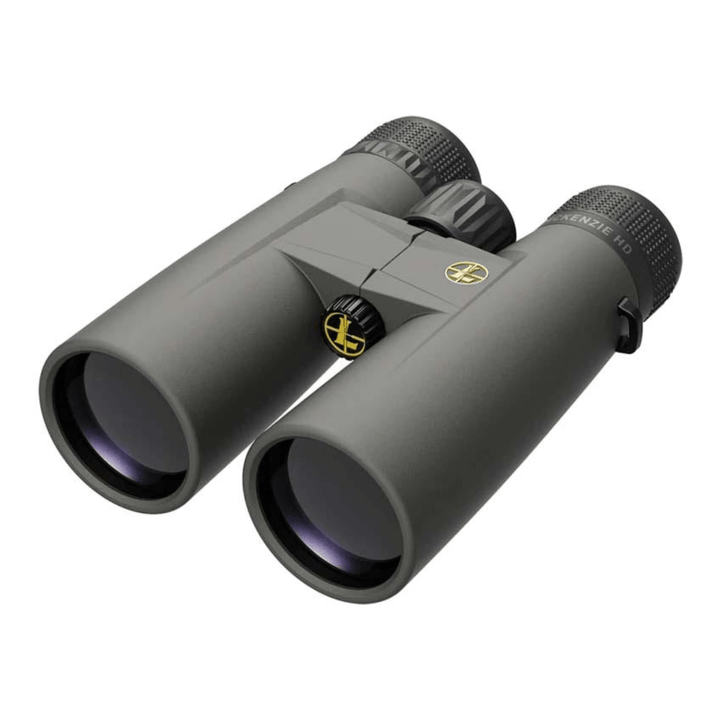 Chattanooga Leupold BX-1 McKenzie 10x50mm binoculars in shadow gray, showing the compact design and textured grip.