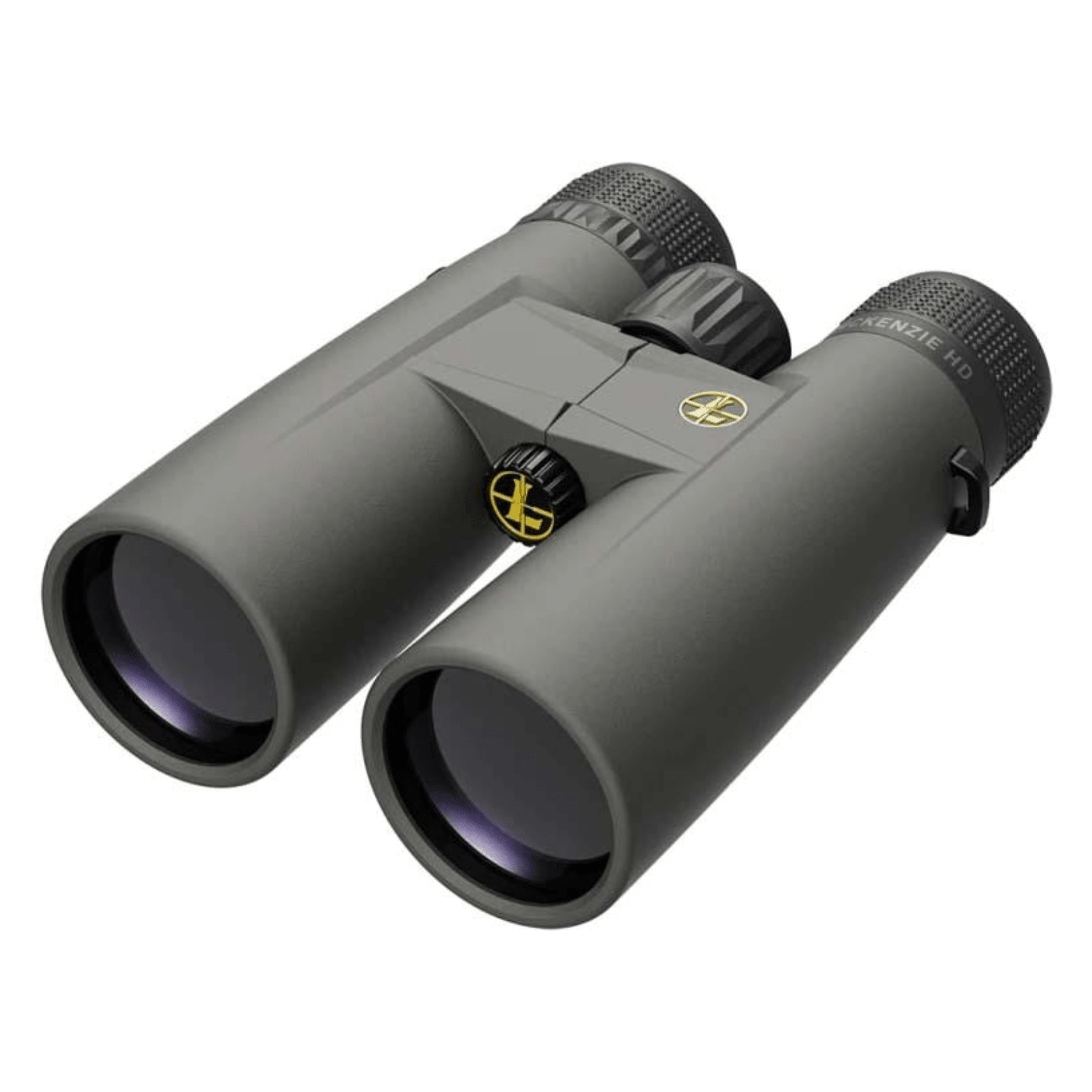 Chattanooga Leupold BX-1 McKenzie binocular with harness, 12x50mm lenses, shadow gray finish, showing the binocular and harness.