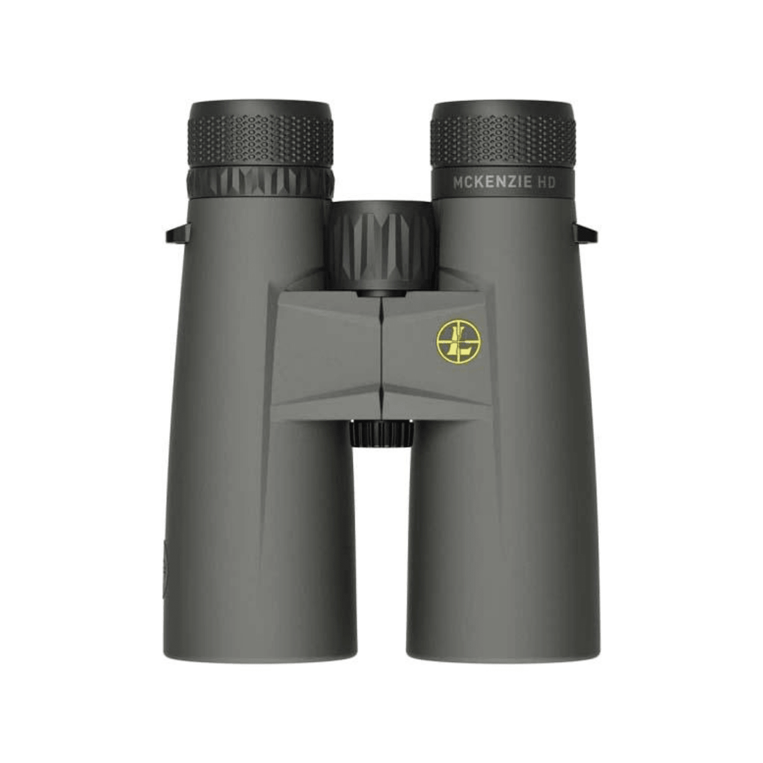 Chattanooga Leupold BX-1 McKenzie binoculars with 12x50mm lenses and harness, shown in shadow gray color.