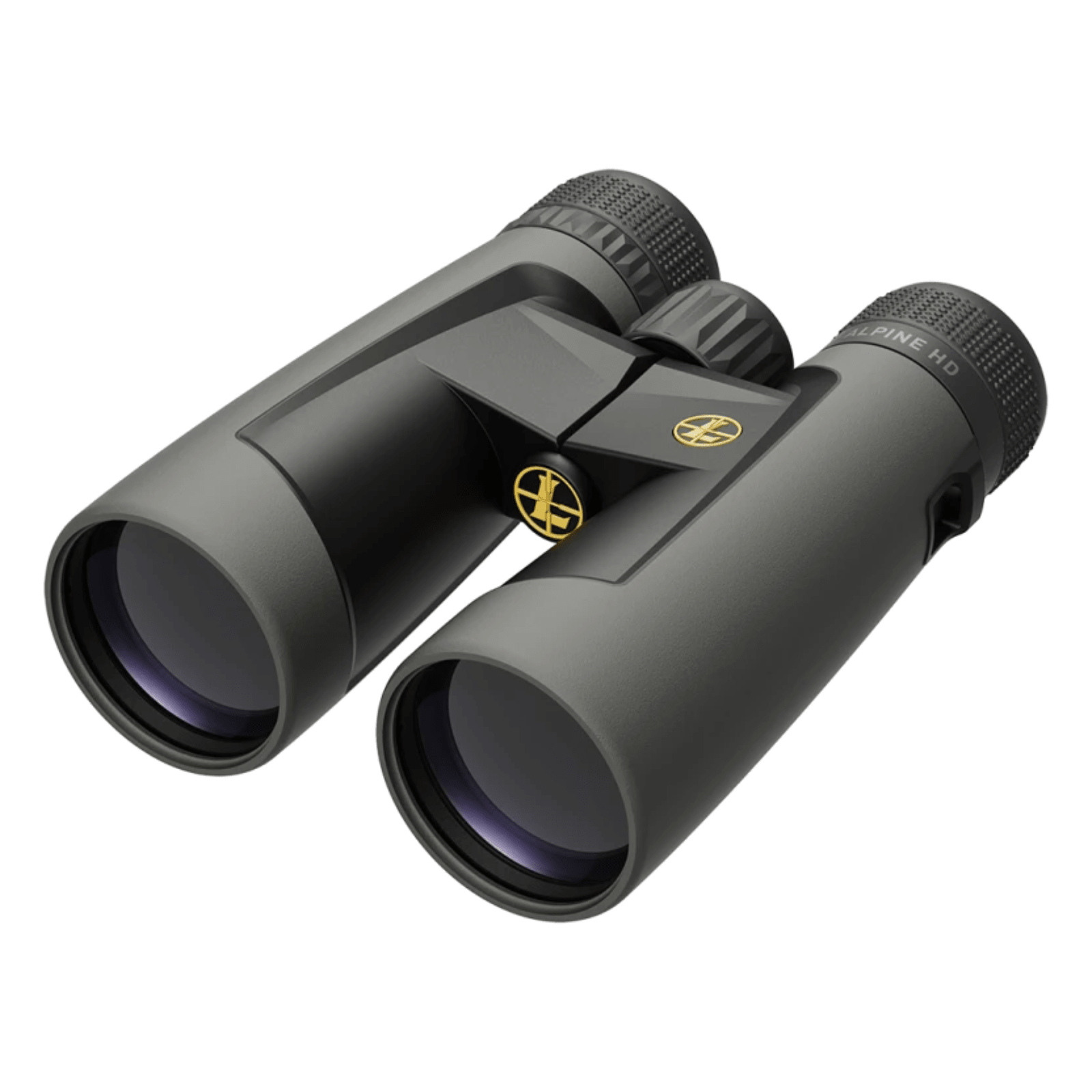 Chattanooga Leupold BX-2 Alpine HD binoculars with 12x52mm lenses and gray roof design, including harness for outdoor viewing.