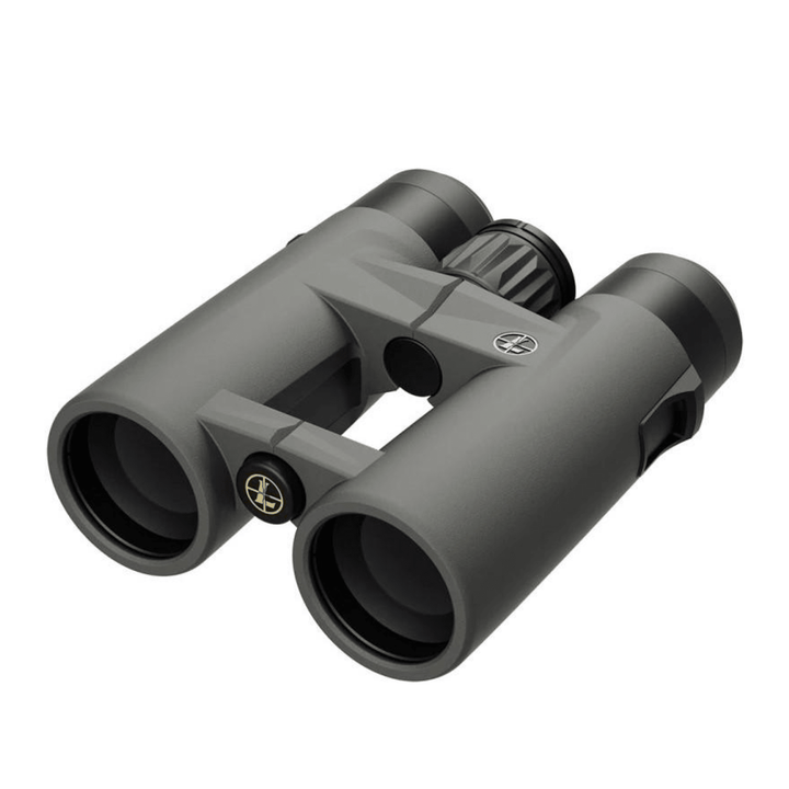 Chattanooga Leupold BX-4 Pro Guide HD 10x42mm Gen 2 Shadow Gray binoculars, showing the textured gray body and eyepiece lenses.